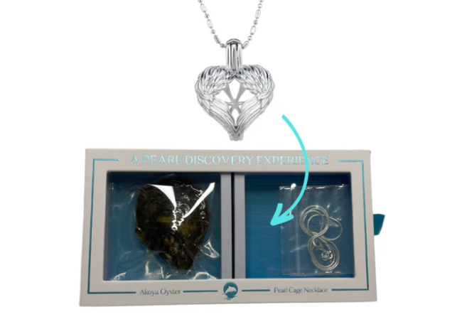 Box collier coeur ange