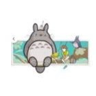 Totoro brodé rectangulaire couleur