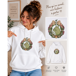 Sweat blanc femme classique totoro couronne