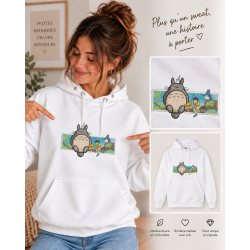 Sweat blanc femme classique totoro rectangulaire couleur