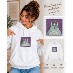 Sweat classique brodé carré avec sa feuille