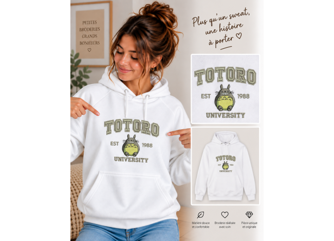Sweat classique brodé university