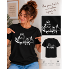 t-shirt Totoro brodé rectangulaire noir et blanc