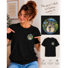 t-shirt legend brodé médaillon totoro sous la pluie