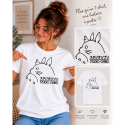 t-shirt brodé totoro minimaliste