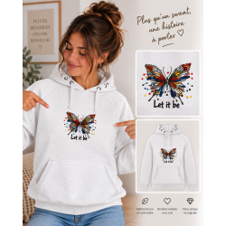 sweat femme broderie papillon abstrait