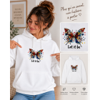 Sweat femme brodé papillon abstrait