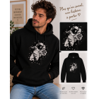 sweat noir clasique brodé astronaute dans l'espace