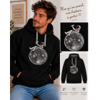 sweat noir premium brodé astronaute sur la lune