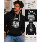 sweat noir premium brodé astronaute et sa planete