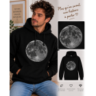 sweat classique noir homme broderie de la lune